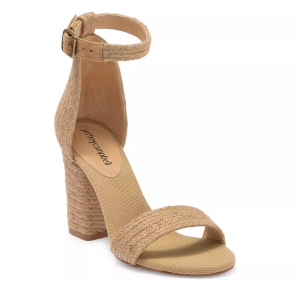 Jeffrey Campbell Size 10 Rowboat Braided Woven Espadrilles Heels Sandal